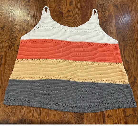 Unique Women's Colorful Crochet Tank Top Size XXL Boho Summer Vibes - Picture 1 of 6